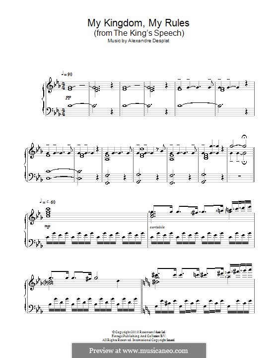 My Kingdom, My Rules (from The King's Speech): Для фортепиано by Alexandre Desplat