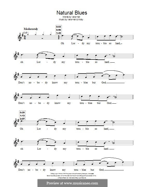 Natural Blues: Для скрипки by Moby, Vera Hall