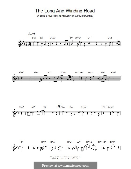 The Long and Winding Road (The Beatles): Для кларнета by John Lennon, Paul McCartney