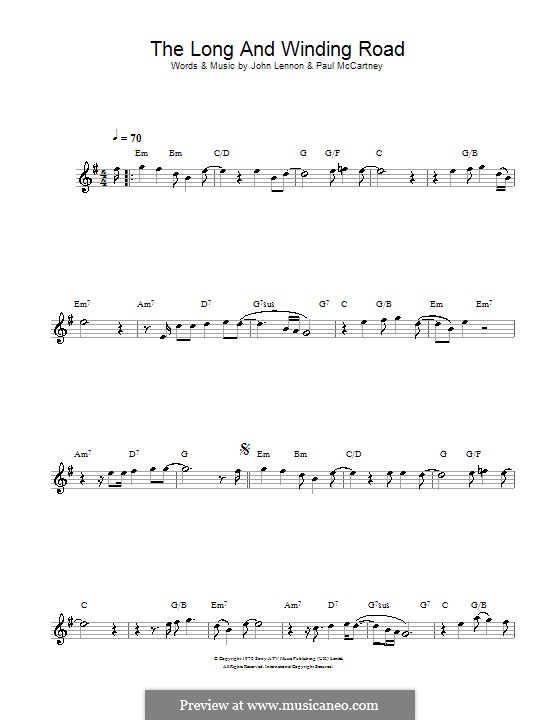 The Long and Winding Road (The Beatles): Для флейты by John Lennon, Paul McCartney