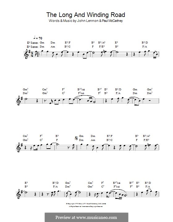 The Long and Winding Road (The Beatles): Для саксофона by John Lennon, Paul McCartney