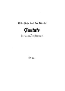 Widerstehe doch der Sünde, BWV 54: Партитура by Иоганн Себастьян Бах