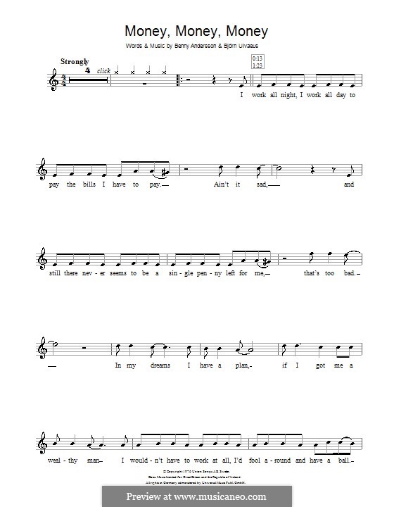 Money, Money, Money (ABBA): Для скрипки by Benny Andersson, Björn Ulvaeus