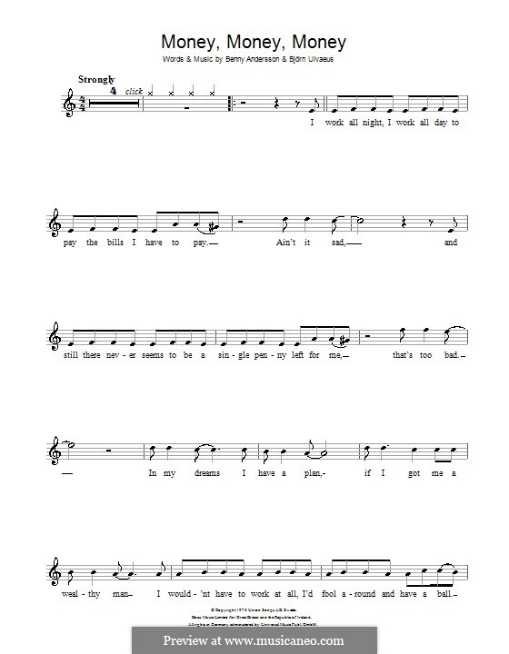 Money, Money, Money (ABBA): Для блокфлейты by Benny Andersson, Björn Ulvaeus