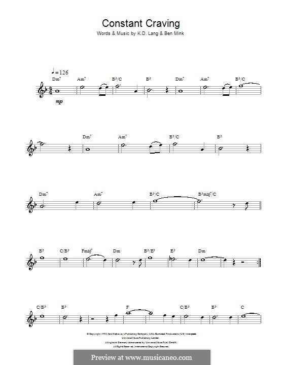 Constant Craving: Для альтового саксофона by Ben Mink, k.d. lang