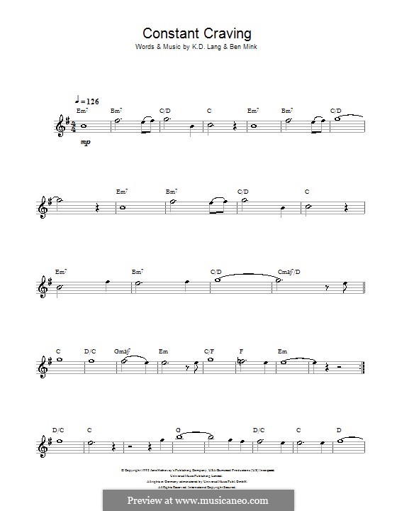 Constant Craving: Для флейты by Ben Mink, k.d. lang