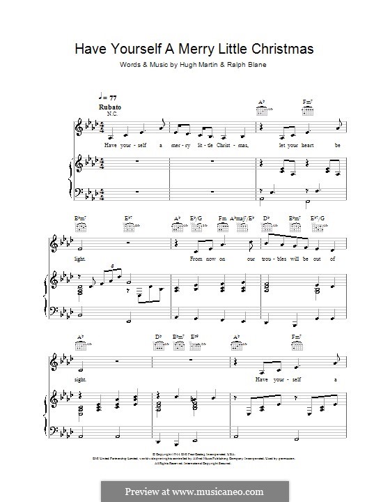 Vocal version: Для голоса и фортепиано или гитары (Frank Sinatra) by Hugh Martin, Ralph Blane