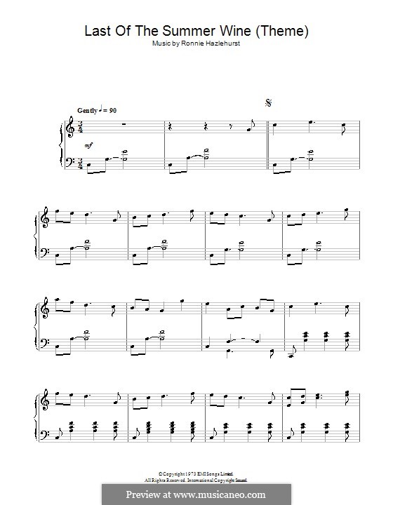 R. Hazlehurst Last of the Summer Wine (Theme) ноты на MusicaNeo