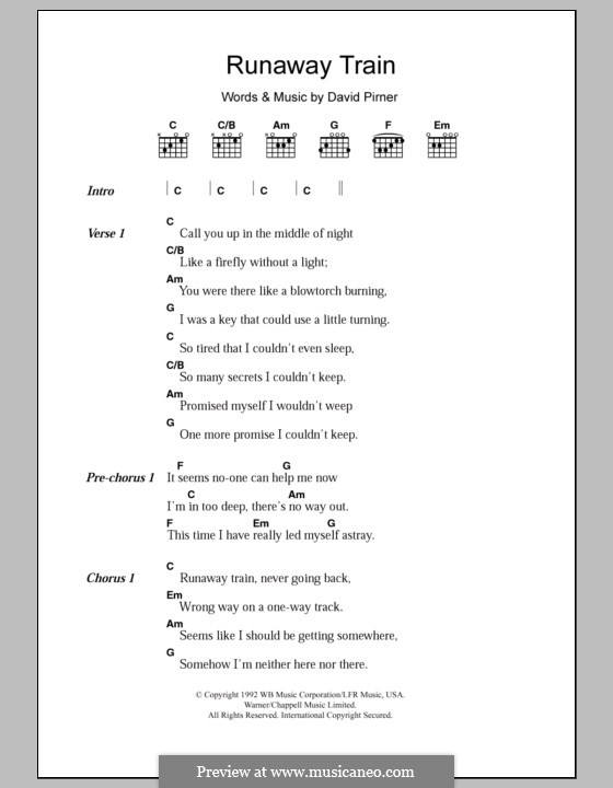 Runaway Train (Soul Asylum): Текст и аккорды by David Pirner