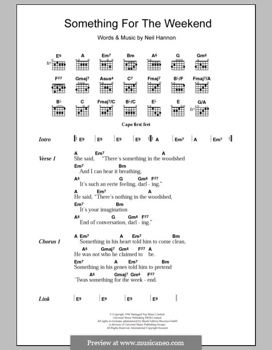 Something for the Weekend (The Divine Comedy): Текст, аккорды by Neil Hannon