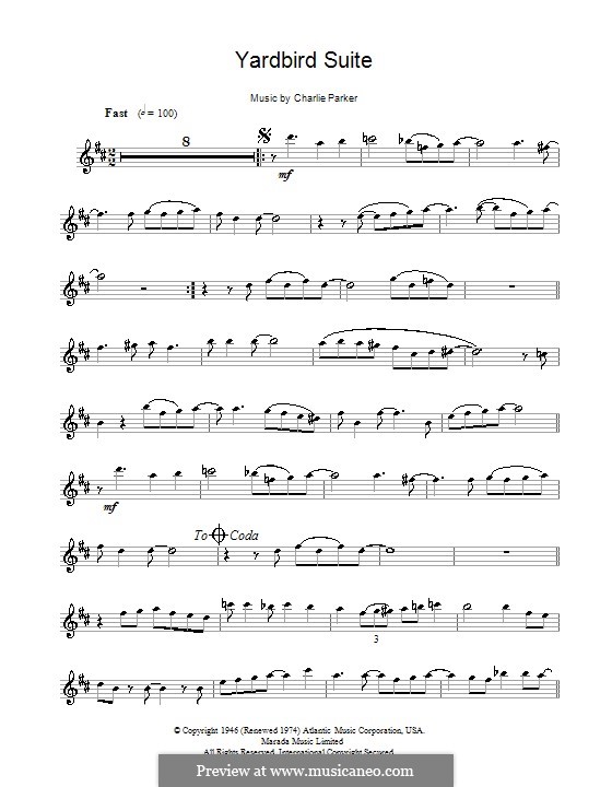 Yardbird Suite: Для альтового саксофона by Charlie Parker