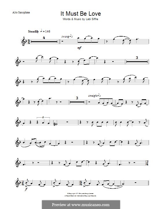 It Must Be Love (Madness): Для альтового саксофона by Labi Siffre