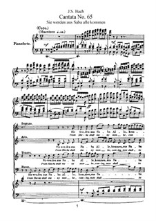 Sie werden aus Saba alle kommen, BWV 65: Клавир с вокальной партией by Иоганн Себастьян Бах