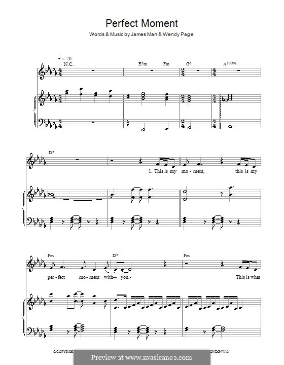 Perfect Moment: Для голоса и фортепиано by James Marr, Wendy Page