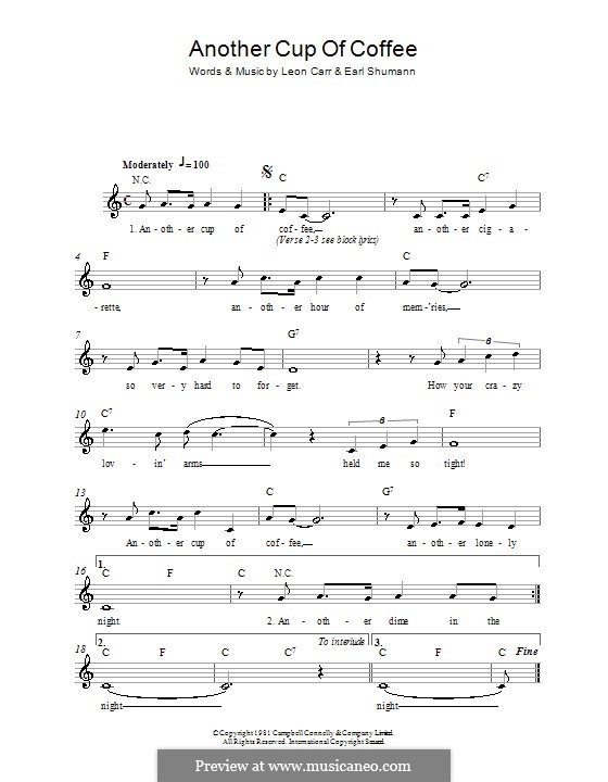 E. Shuman, L. Carr: Another Cup of Coffee   MusicaNeo