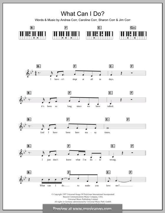 What Can I Do (The Corrs): Для клавишного инструмента by Andrea Corr, Caroline Corr, Jim Corr, Sharon Corr