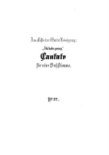 Ich habe genug, BWV 82: Партитура by Иоганн Себастьян Бах