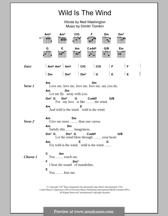 Wild is the Wind: Текст, аккорды (Nina Simone) by Dimitri Tiomkin