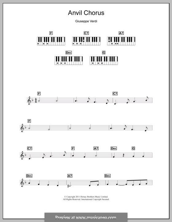 Anvil Chorus: Для клавишного инструмента by Джузеппе Верди
