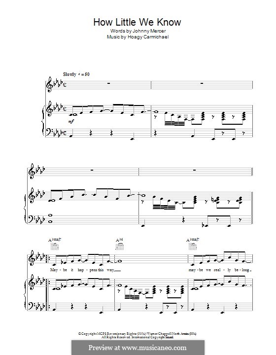 How Little We Know: Для голоса и фортепиано (или гитары) by Hoagy Carmichael