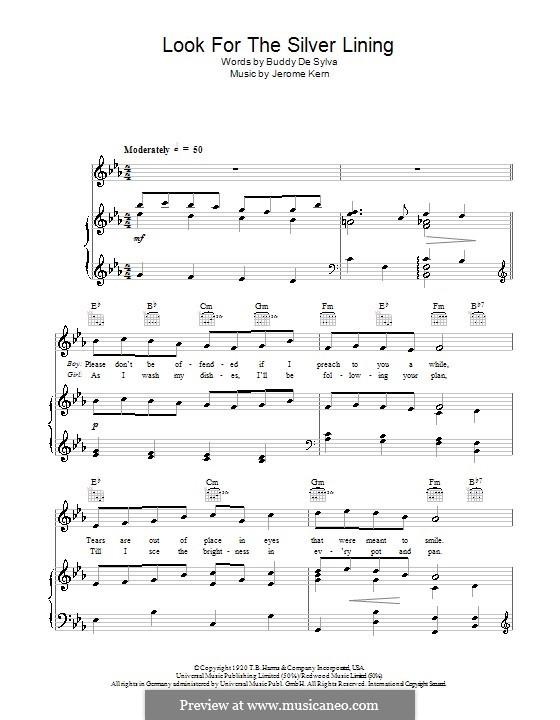 Look for the Silver Lining: Для голоса и фортепиано или гитары (Judy Garland) by Джером Керн
