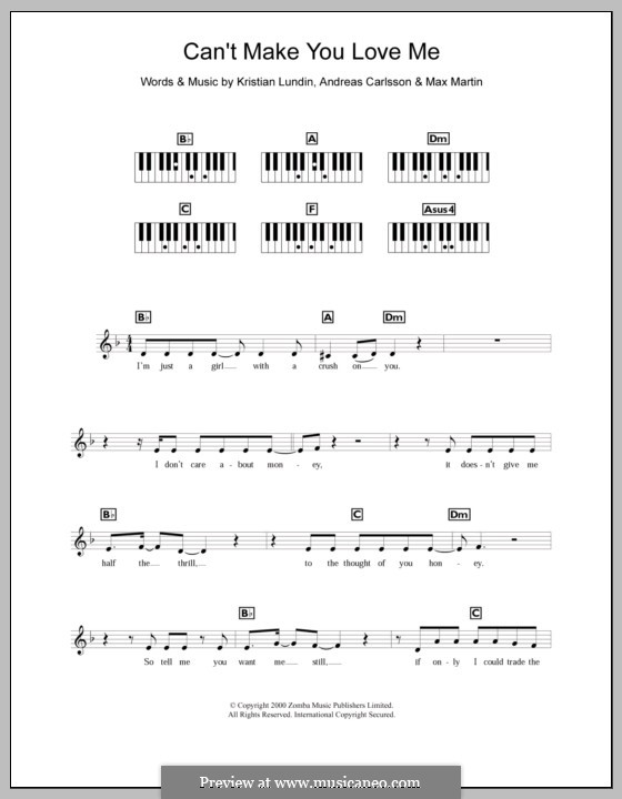Can't Make You Love Me (Britney Spears): Для клавишного инструмента by Andreas Carlsson, Kristian Lundin, Max Martin