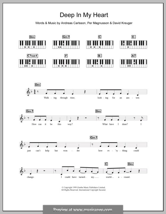 Deep in My Heart (Britney Spears): Для клавишного инструмента by Andreas Carlsson, David Kreuger, Per Magnusson
