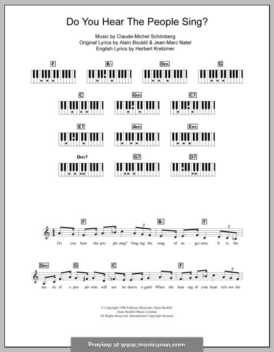 Do You Hear the People Sing: Для клавишного инструмента by Claude-Michel Schönberg