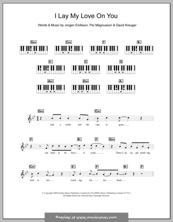 I Lay My Love on You (Westlife): Для клавишного инструмента by David Kreuger, Jörgen Kjell Elofsson, Per Magnusson