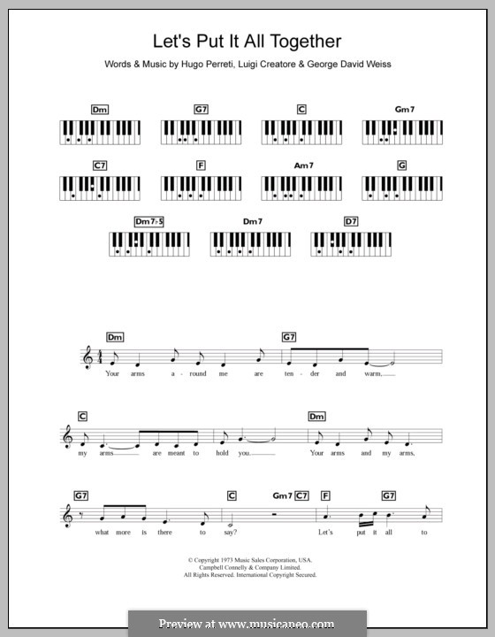 Let's Put It All Together (The Stylistics): Для клавишного инструмента by George David Weiss, Hugo Perreti, Luigi Creatore