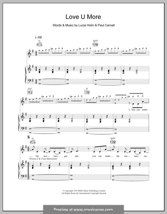 Love U More (Steps): Для голоса и фортепиано (или гитары) by Lucia Holm, Paul Carnell