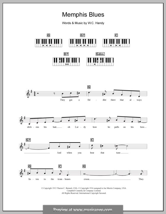 Memphis Blues: Для клавишного инструмента by Уильям Кристофер Хэнди