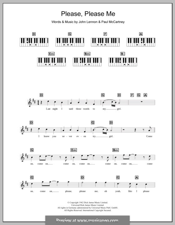 Please Please Me (The Beatles): Для клавишного инструмента by John Lennon, Paul McCartney