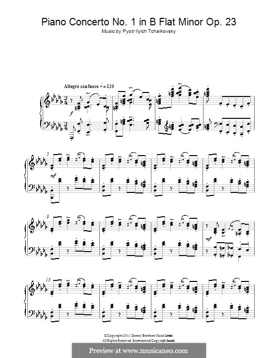 Концерт для фортепиано с оркестром No.1 си-бемоль минор, TH 55 Op.23: Часть III. Переложение для фортепиано by Петр Чайковский