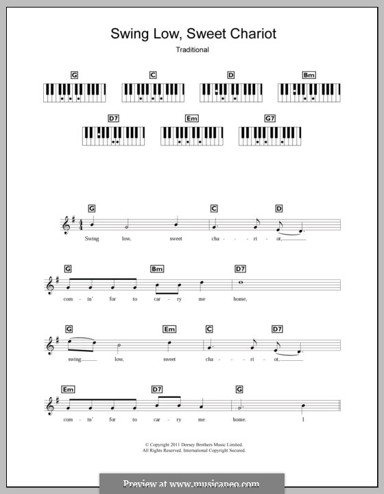 Swing Low, Sweet Chariot: Для клавишного инструмента by folklore