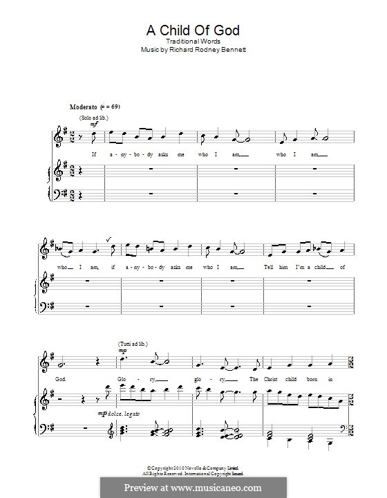 A Child of God: Для голоса и фортепиано (или гитары) by Richard Rodney Bennett