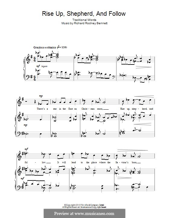 Rise Up, Shepherd, and Follow!: Для голоса и фортепиано (или гитары) by Richard Rodney Bennett