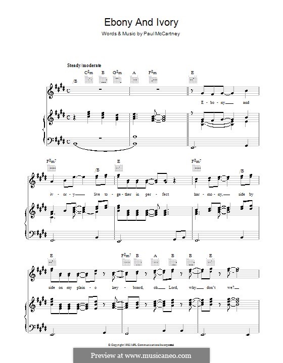 Ebony and Ivory: Для голоса и фортепиано (или гитары) by Paul McCartney