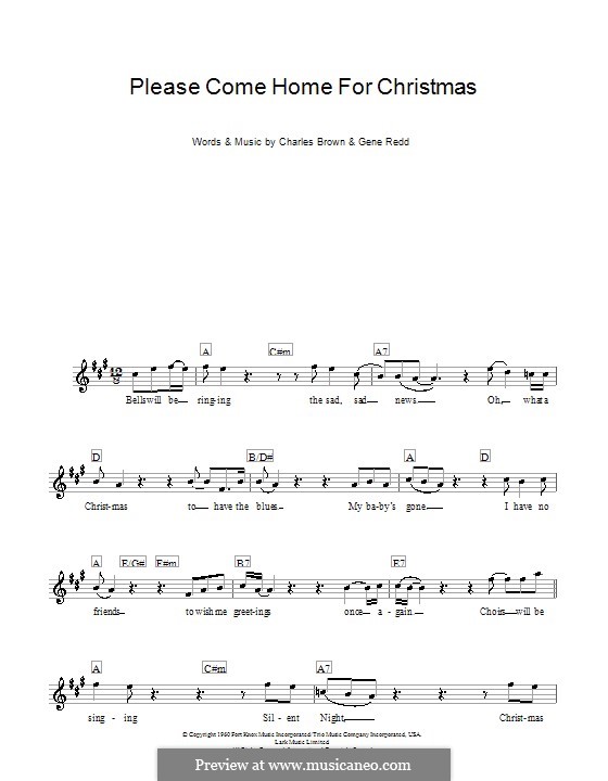 Please Come Home for Christmas (The Eagles): Мелодия, текст и аккорды by Charles Brown, Gene Redd