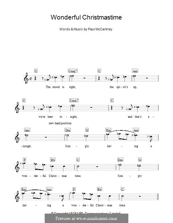 Wonderful Christmastime: Для клавишного инструмента by Paul McCartney