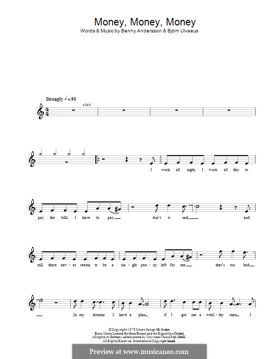 Money, Money, Money (ABBA): Для флейты by Benny Andersson, Björn Ulvaeus