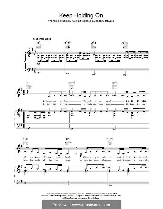Keep Holding On: Для голоса и фортепиано (или гитары) by Avril Lavigne, Lukas Gottwald