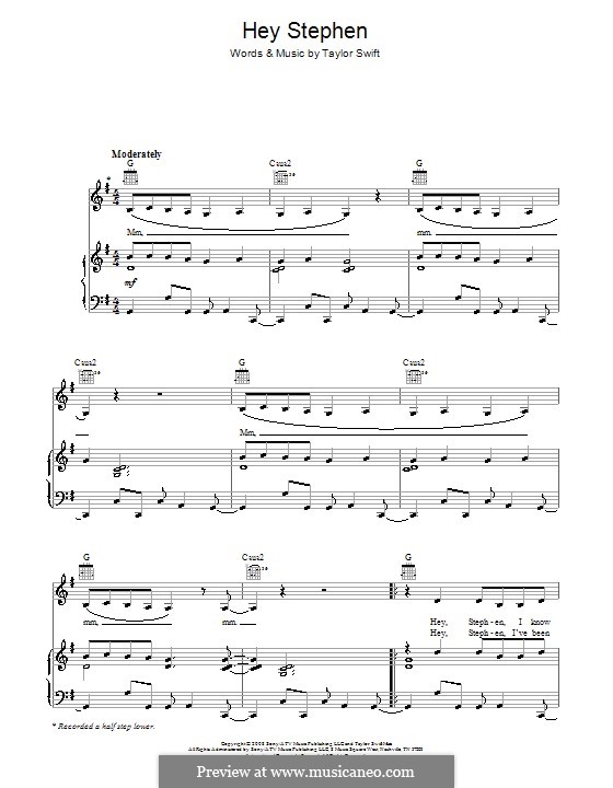 Hey Stephen: Для голоса и фортепиано (или гитары) by Taylor Swift