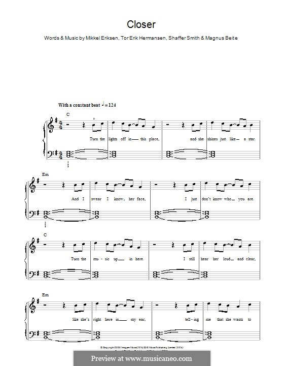 Closer (Ne-Yo): Для фортепиано (легкий уровень) by Magnus Beite, Mikkel Storleer Eriksen, Ne-Yo, Tor Erik Hermansen