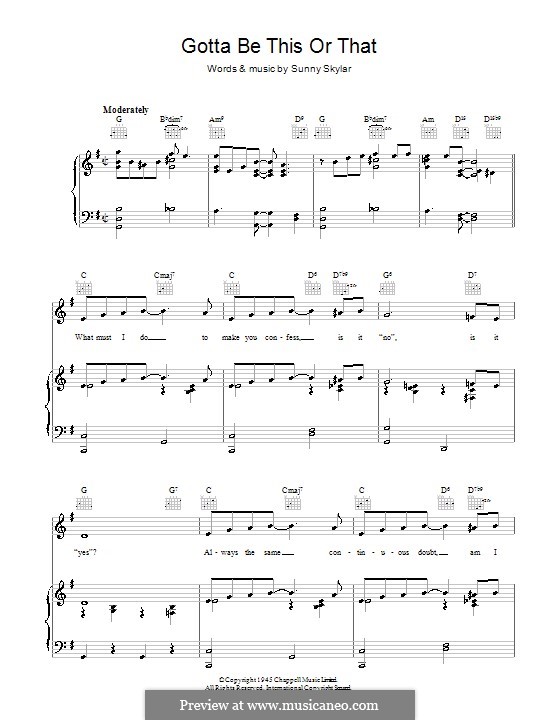 Gotta Be This or That: Для голоса и фортепиано (или гитары) by Sunny Skylar