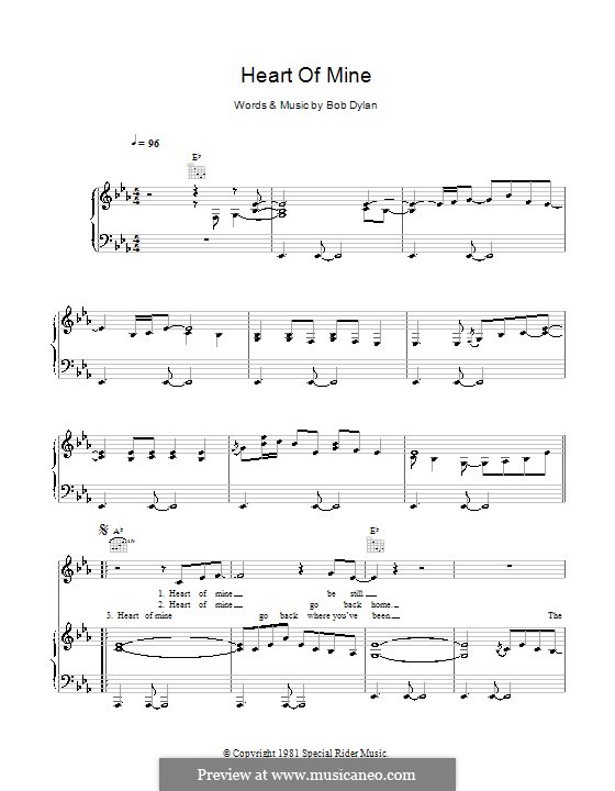 Heart of Mine (Norah Jones): Для голоса и фортепиано (или гитары) by Bob Dylan