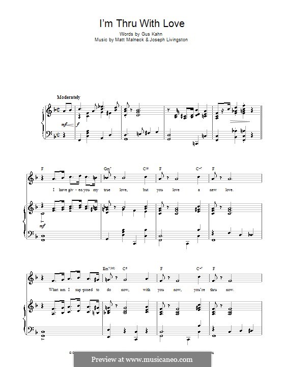 I'm Thru with Love: Для голоса и фортепиано или гитары (Marilyn Monroe) by Fud Livingston, Matt Malneck