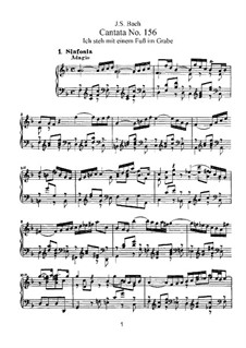 Ich steh mit einem Fuss im Grabe, BWV 156: Клавир с вокальной партией by Иоганн Себастьян Бах