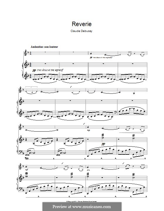 Rêverie, L.68: Для кларнета и фортепиано by Клод Дебюсси