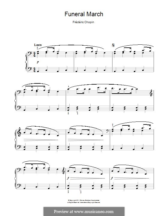 Соната для фортепиано No.2 си-бемоль минор, Op.35: Часть III. Версия для начинающего пианиста by Фредерик Шопен